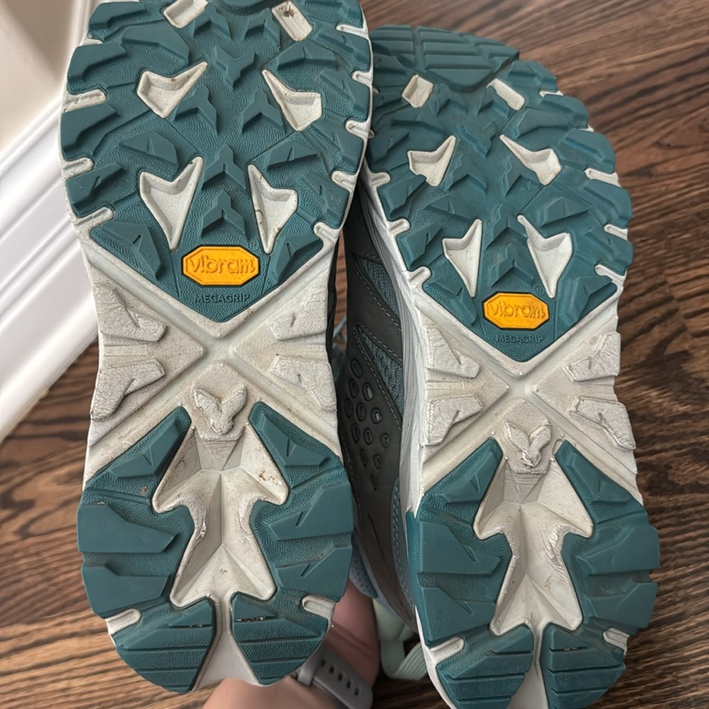 Hoka Women's Teal and Aqua Trail Running Shoes - Picture 11 of 16